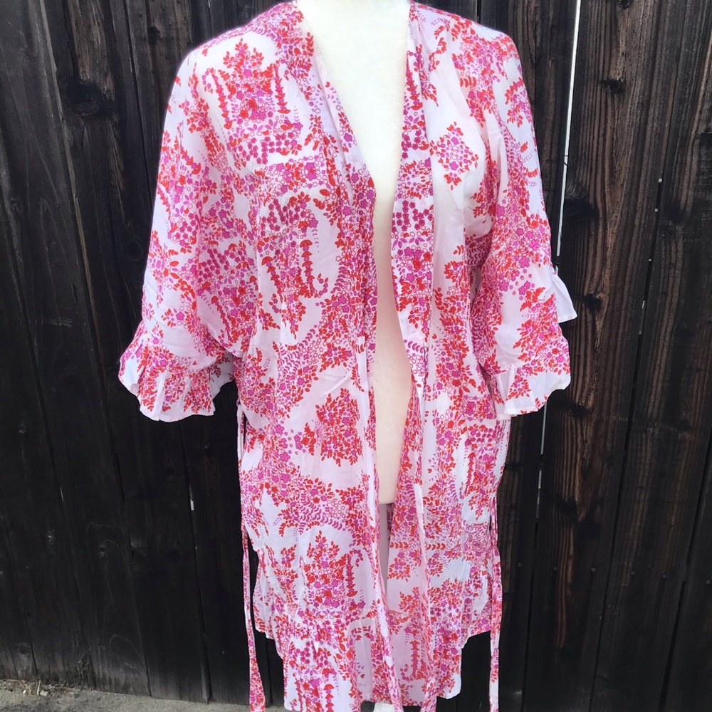 Pink floral robe